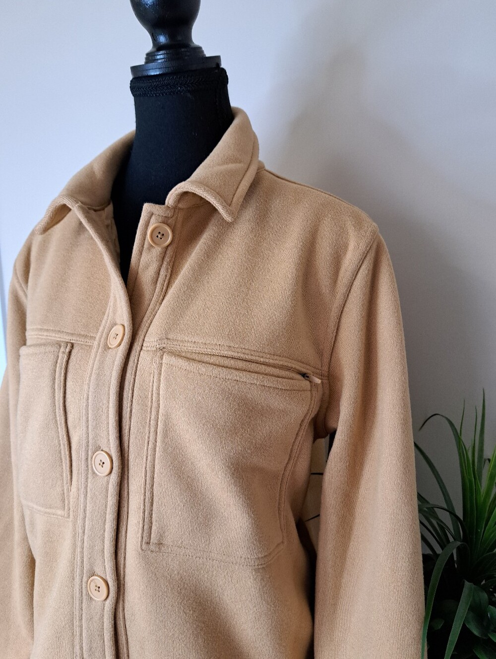 Mondetta On The Go Jacket Cropped Camel Tan Button-Up Casual Womens Size Small - Picture 3 of 16